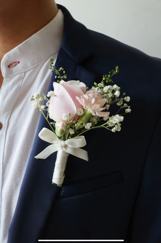 Double Pink Boutonniere