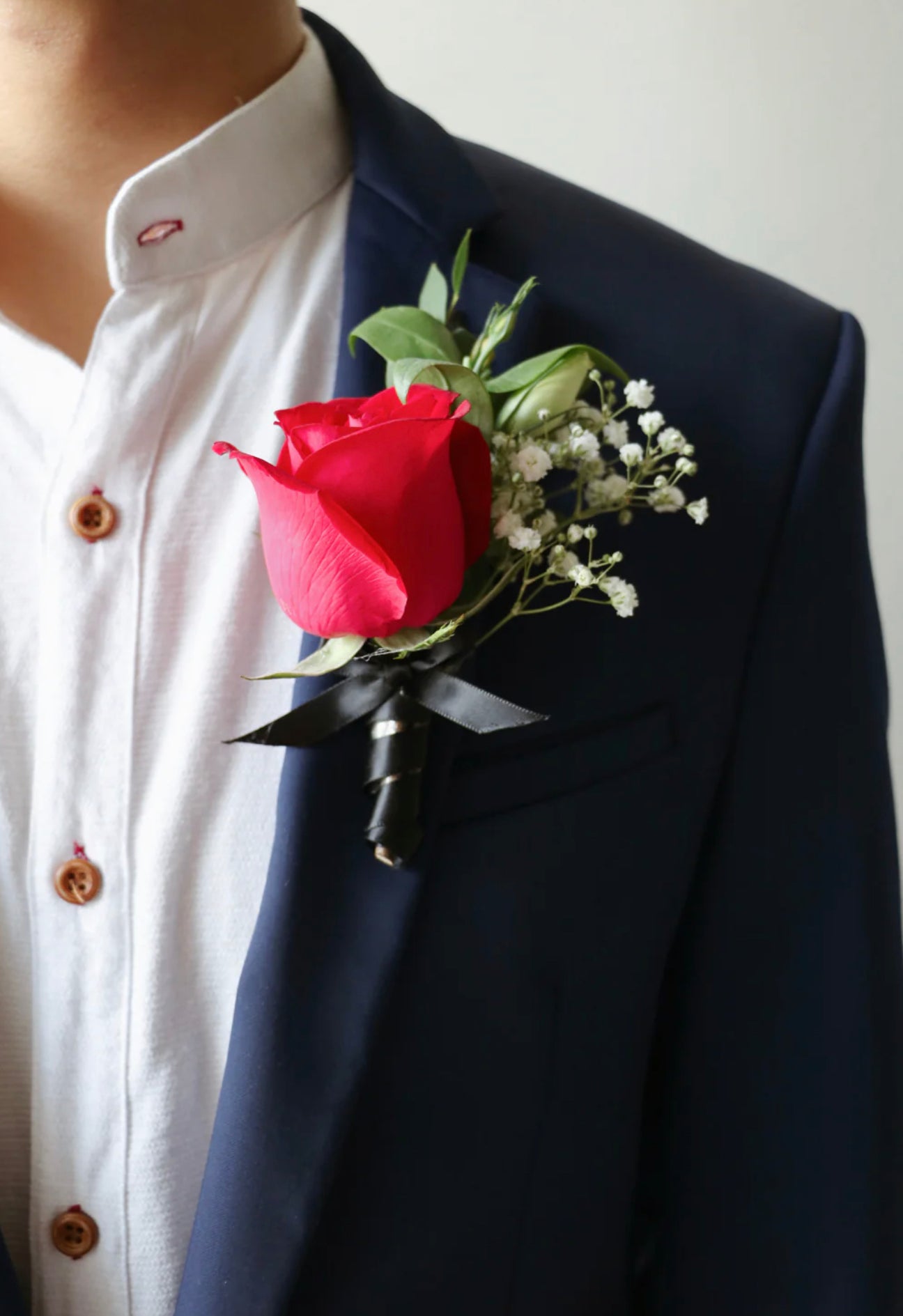 Classic Red Roses Boutonniere